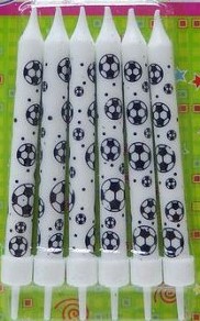 Свечи Футбол с держателями 8см 6шт 1уп фотография