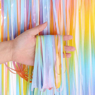 Занавес Дождик Макаронс Разноцветный 100х200см 1шт фотография