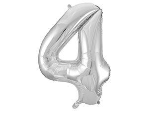 Г ЦИФРА 4 (40"/102 см) Серебро Silver 1шт