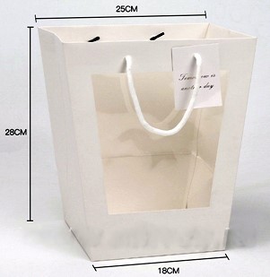 Пакет  Трапеция С прозрачным окном Белый 18х25х28см 1шт