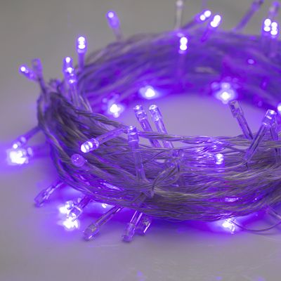 Гирлянда Нить прозрачная нить 100 ламп LED Свечение фиолетовое 8 режимов 10 м 1 шт