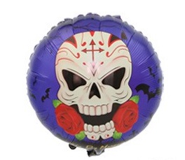 ПМ Круг (21''/53 см) Череп с розами 1шт