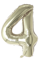 MB Цифра 4 (40"/102 см) Белое золото White gold 1шт