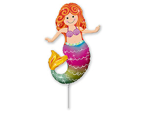 Ф Мини-фигура (13"/33 см) Русалка с хвостом радужным 1шт