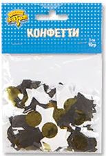 Конфетти Звезды тишью Черные/Золот 1,5см 10гр 1уп фотография