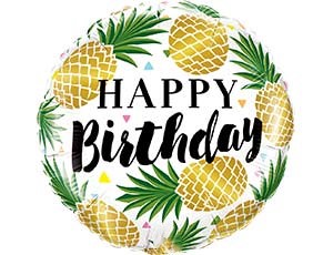 П Круг (18"/46 см) С ДР HB Ананасы золотые 1шт