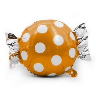 F Фигура (24''/61 см) Конфета Белые точки Оранжевый 1шт