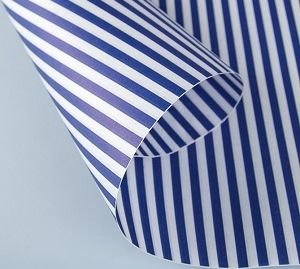 Бумага д/упак Крафт беленый Синие полосы 2ст 0,5х10м 70гр 1рулон для упаковки подарков и цветов