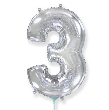 Ф Цифра 3 (16"/40 см) Серебро Silver 1шт в интернет магазине Праздникмастер