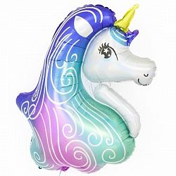 F Фигура (39''/99 см) Голова Небесный единорог Голография 1шт