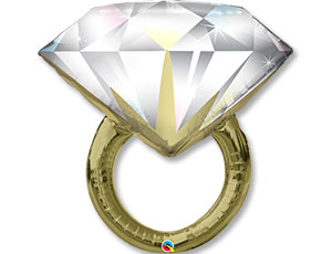 П Фигура (37"/94 см) Кольцо с бриллиантом 1шт