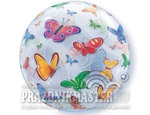 П Bubble (22"/56 см) Бабочки 1шт