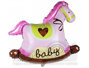 F Фигура (36''/91 см) Лошадка-качалка Розовый 1шт