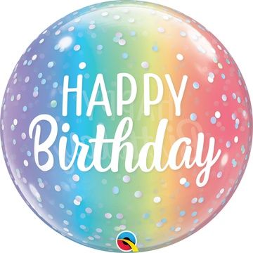 П Bubble (22"/56 см) HB Радуга Омбре горошек 1шт
