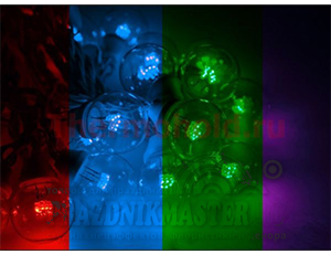 Готовый набор: Гирлянда "LED Galaxy Bulb String", 30 ламп, 10 м, в лампе 6 LED, цвет мультиколор, пр
