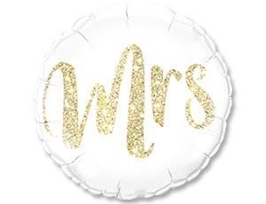 П Круг (18"/46 см) MRS Миссис Глиттер золото 1шт