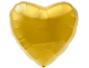 Р Сердце (18"/46 см) Золото Gold Металлик 1шт