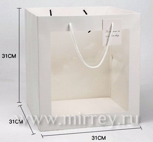 Пакет  С прозрачным окном Белый 31х31х31см 1шт