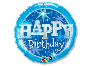 П Круг (18"/46 см) С ДР НВ Искры Синий 1шт