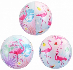 F Сфера 3D (24''/61 см) С ДР Фламинго 1шт