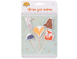 Свечи Лесные друзья на пиках 5шт 1уп фотография