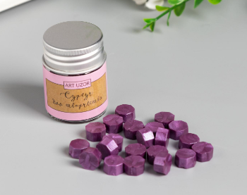 Сургуч в гранулах в баночке Восьмигранник ежевичный 9 гр 4,5х3х3 см