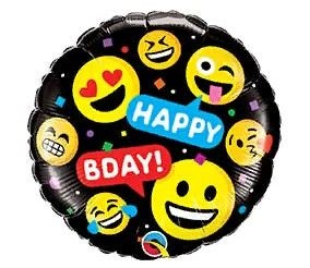 П Круг (18"/45 см) С ДР HB Улыбки Эмоции Смайлик 1шт