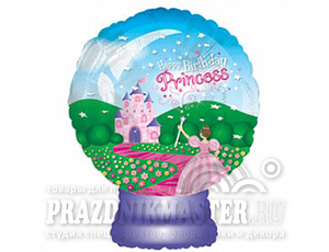 Фигура (22''/56 см) Стеклянный шар с принцессой 1шт