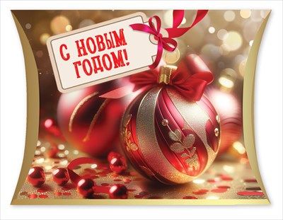 Коробочка для подарка С Новым годом! Елочная игрушка 16,4х10см 1шт