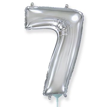 Ф Цифра 7 (16"/40 см) Серебро Silver 1шт в интернет магазине Праздникмастер