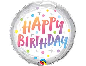 П Круг (18"/45 см) С ДР НВ Точки радужные 1шт