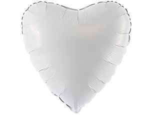 Р Сердце (18"/46 см) Белый White Пастель 1шт