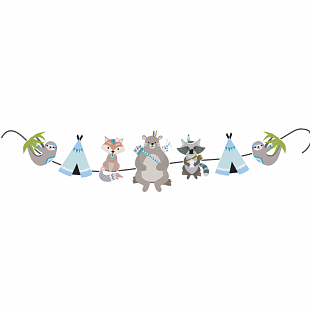 Гирлянда фигурная Зверята Бохо 220см 1шт фотография