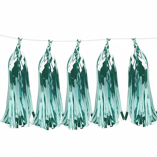 Гирлянда Тассел кисточка Тиффани Металлик 35х12см 10листов 1уп фотография