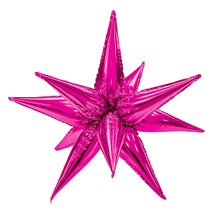Р Звезда (26"/66 см) 3D Составная Фуксия 1шт
