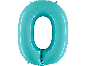 Г Цифра 0 (40"/102 см) Голубой Blue Пастель 1шт
