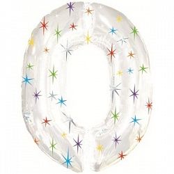 Цифра 0 (42''/107 см) Искры Белый 1шт