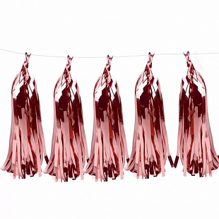 Гирлянда Тассел кисточка Розовое золото Металлик 35х12см 10листов 1уп фотография
