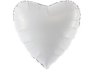 Р Сердце (18"/46 см) Белый White Пастель 1шт