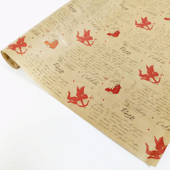 Бумага д/упак Крафт Купидон 70смх10м 40г 1 рулон для упаковки подарков и цветов