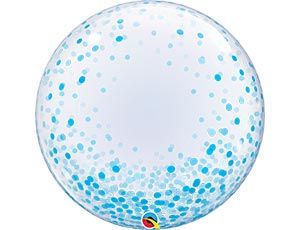 П Bubble Deco (24"/60 см) Конфетти голубое 1шт