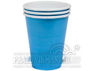Стакан однотон Caribbean Blue / Карибский голубой 8 шт 1 уп