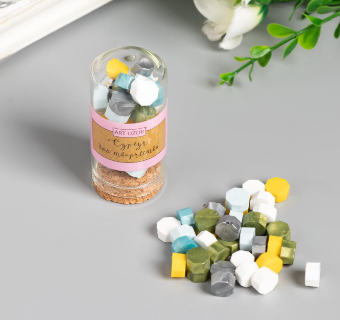 Сургуч в гранулах в баночке Восьмигранник летние цвета 15 гр 6х3х3 см