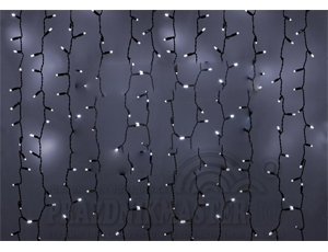 Гирлянда "Светодиодный Дождь" 2х1,5м, эффект мерцания, белый провод, 220В, диоды БЕЛЫЕ, NEON-NIGHT