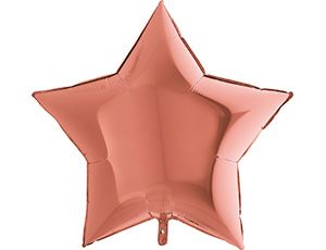 Г Звезда (36"/91 см) Розовое золото Rose Gold Металлик 1шт