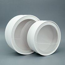 Набор коробок 2в1 Шайба с крышкой с окошком Белый 7х21см 