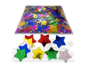 Конфетти металлизированное Звезды Мульти 4,1см 1кг 1уп фотография