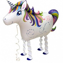 ПМ Ходячая фигура (34''/86 см) Единорог Белый 1шт