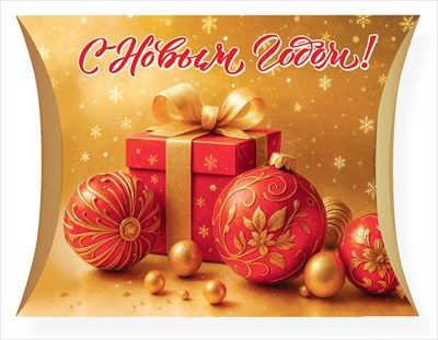 Коробочка для подарка С Новым годом! Подарок 16,4х10см 1шт