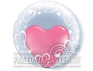 П Bubble Deco (24"/60 см) Сердца элегантные 1шт